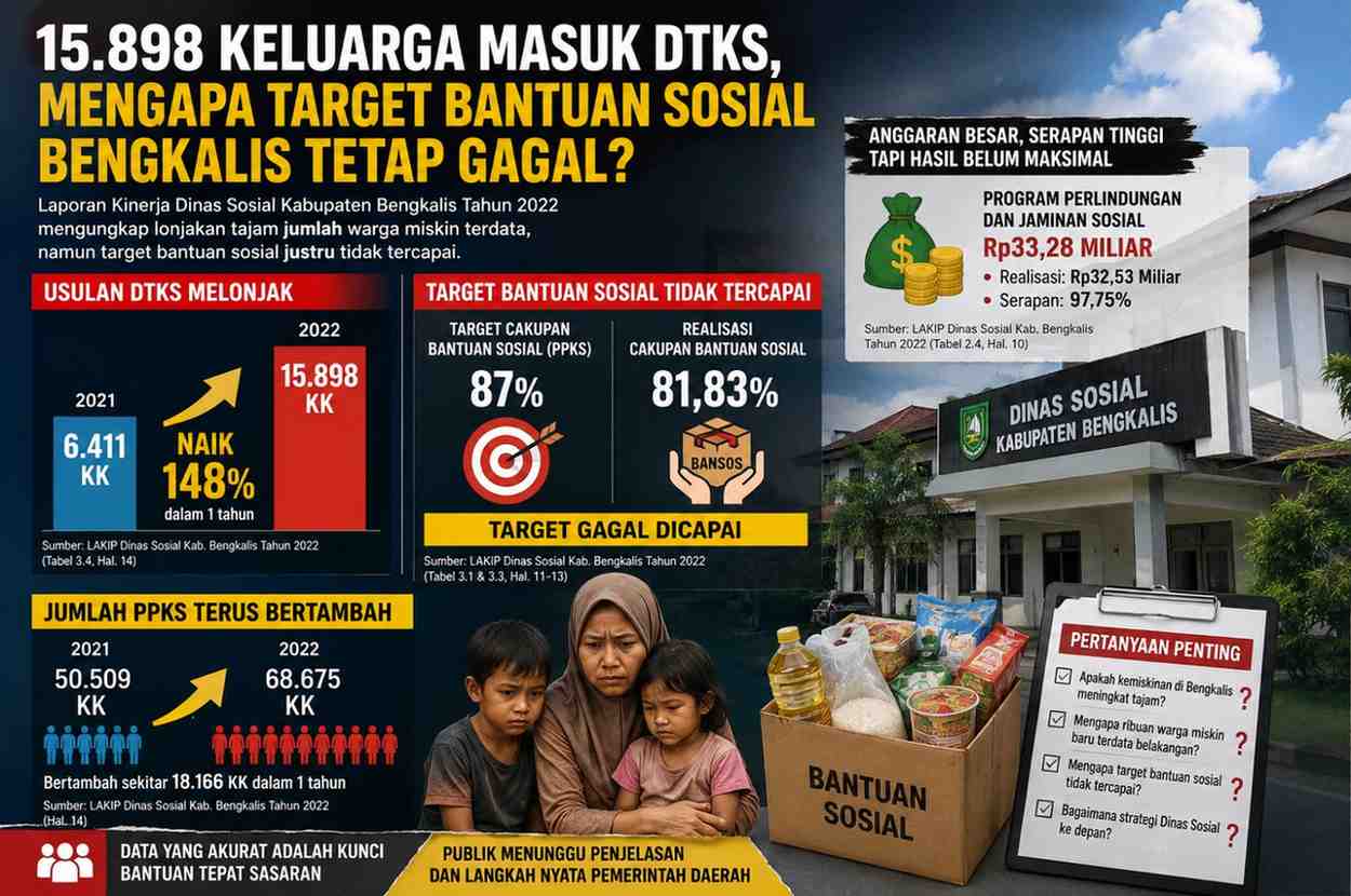 15.898 Keluarga Masuk DTKS, Mengapa Target Bantuan Sosial Bengkalis Tetap Gagal ?