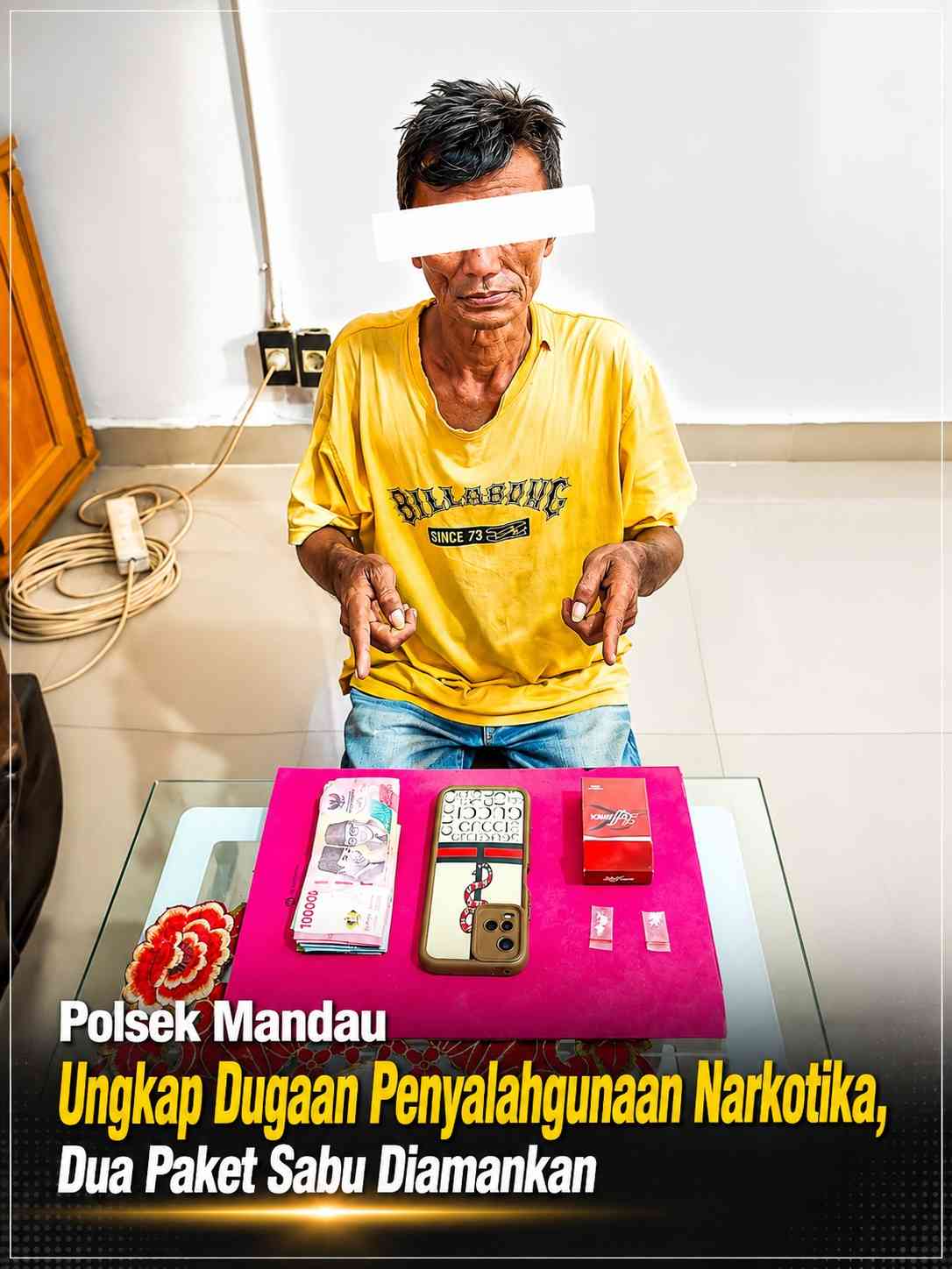 Polsek Mandau Ungkap Dugaan Penyalahgunaan Narkotika, Dua Paket Sabu Diamankan