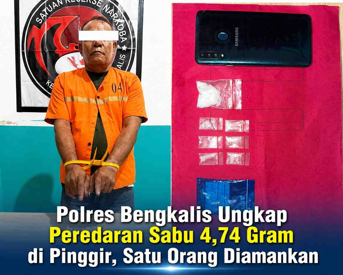 Polres Bengkalis Ungkap Peredaran Sabu 4,74 Gram di Pinggir, Satu Orang Diamankan