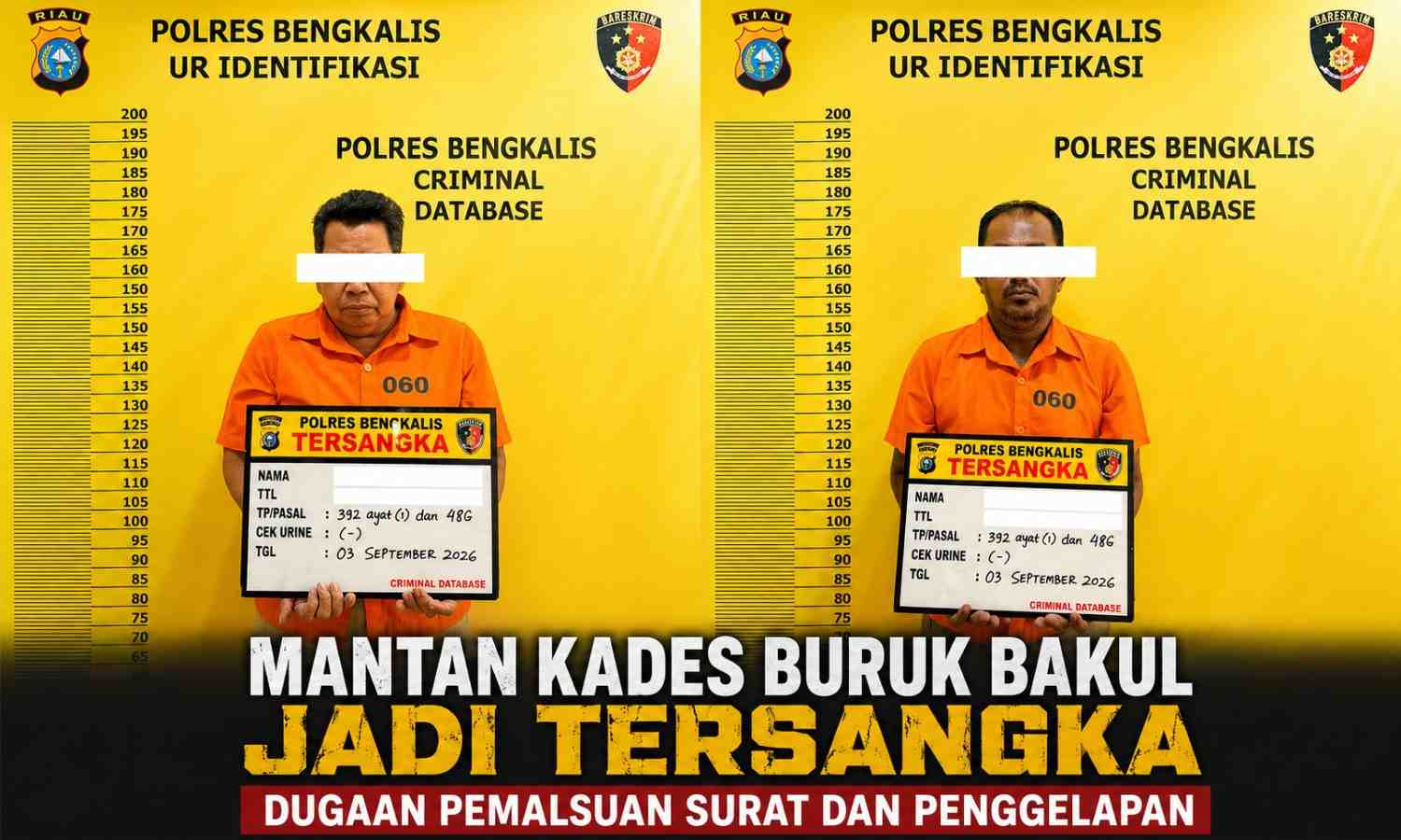 Mantan Kades Buruk Bakul Jadi Tersangka Dugaan Pemalsuan Surat dan Penggelapan