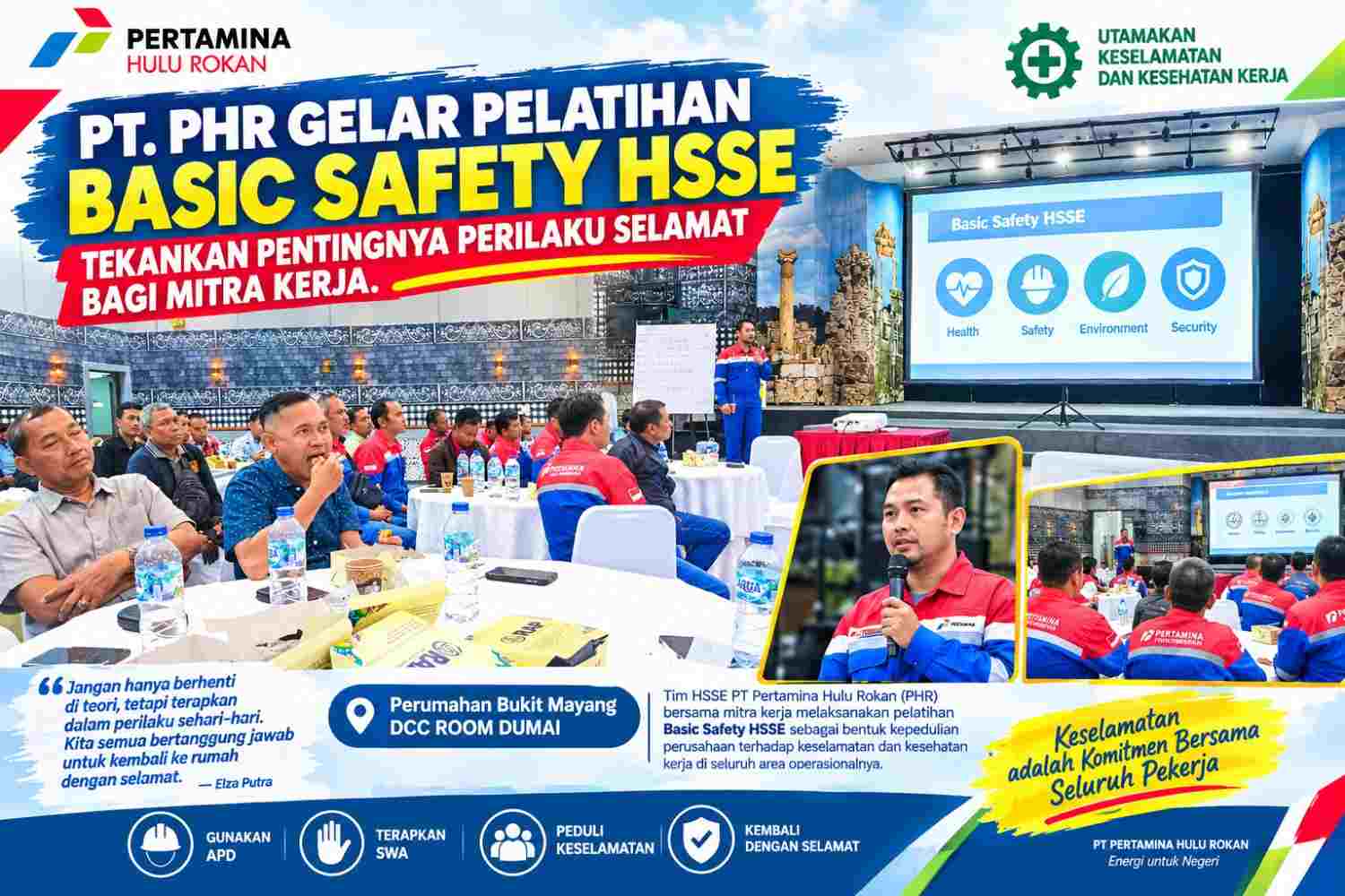 PT. PHR Gelar Pelatihan Basic Safety HSSE, Tekankan Pentingnya Perilaku Selamat bagi Mitra Kerja.