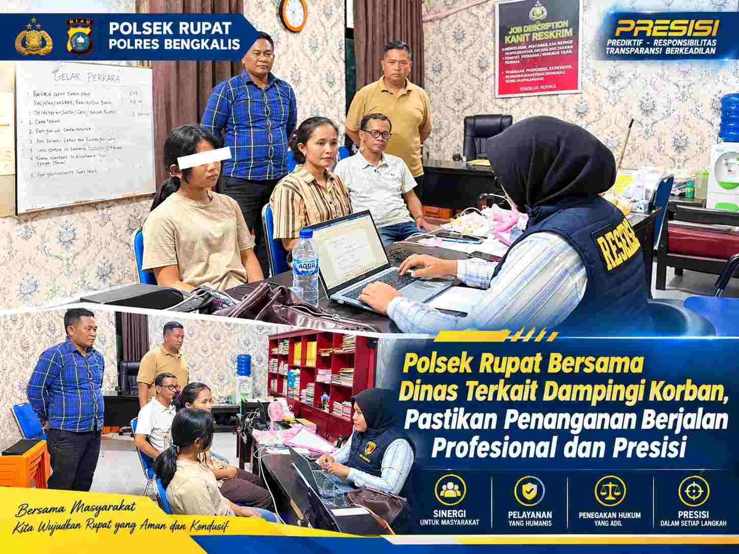 Polsek Rupat Bersama Dinas Terkait Dampingi Korban, Pastikan Penanganan Berjalan Profesional dan Presisi