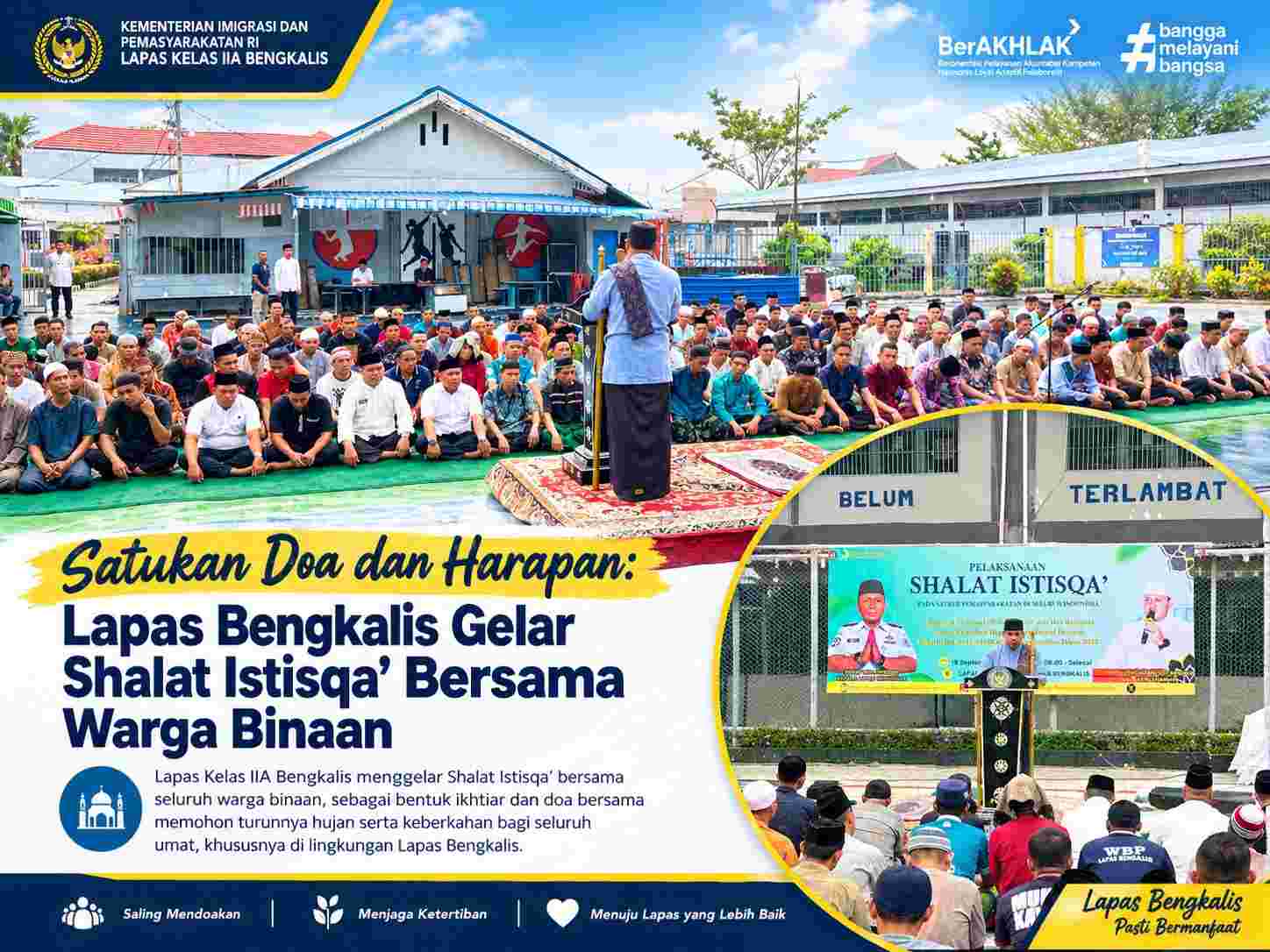 Satukan Doa dan Harapan: Lapas Bengkalis Gelar Shalat Istisqa' Bersama Warga Binaan