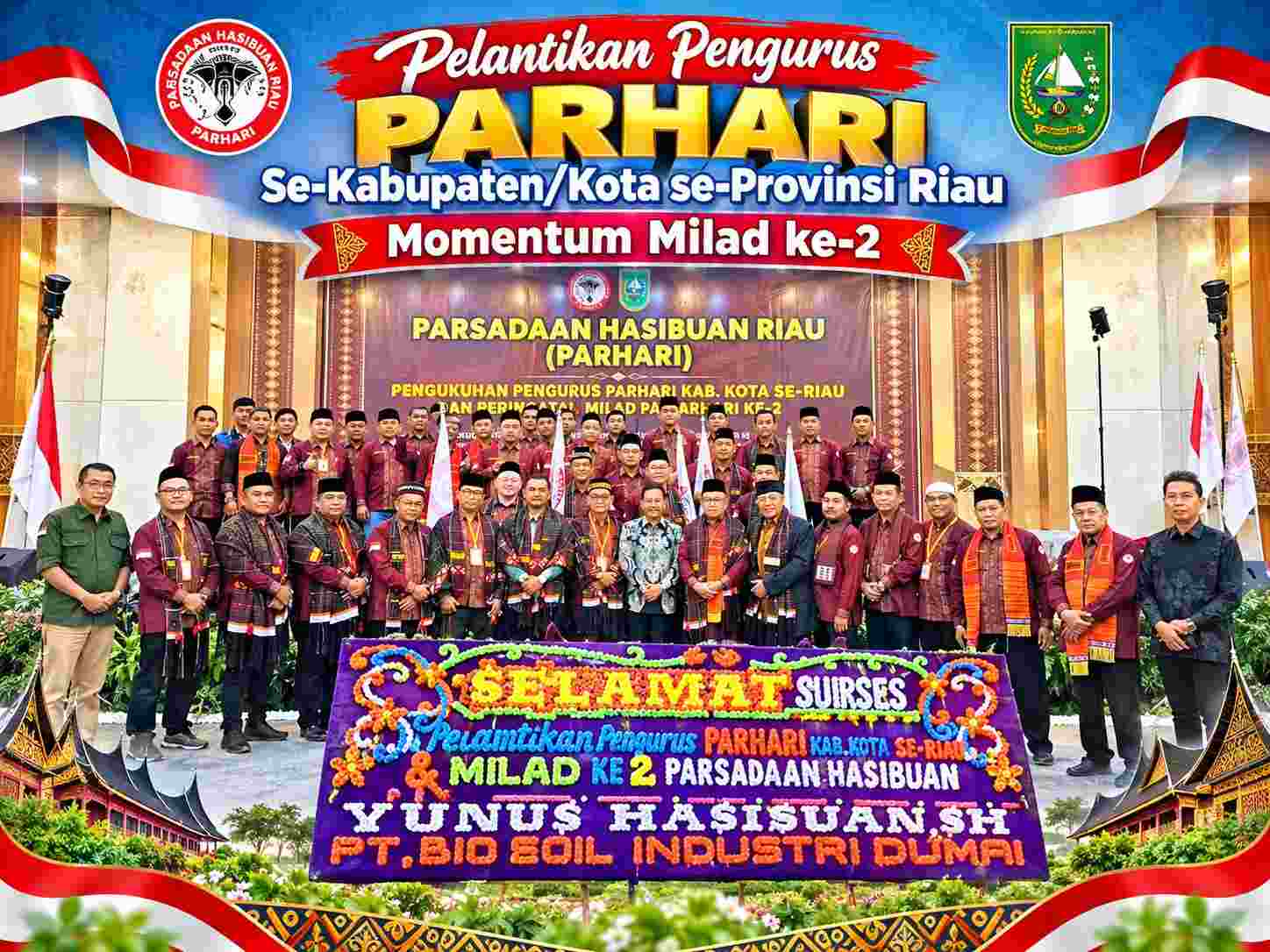 Pelantikan Pengurus PARHARI Se-Kabupaten/Kota se-Provinsi Riau, Momentum Milad ke-2