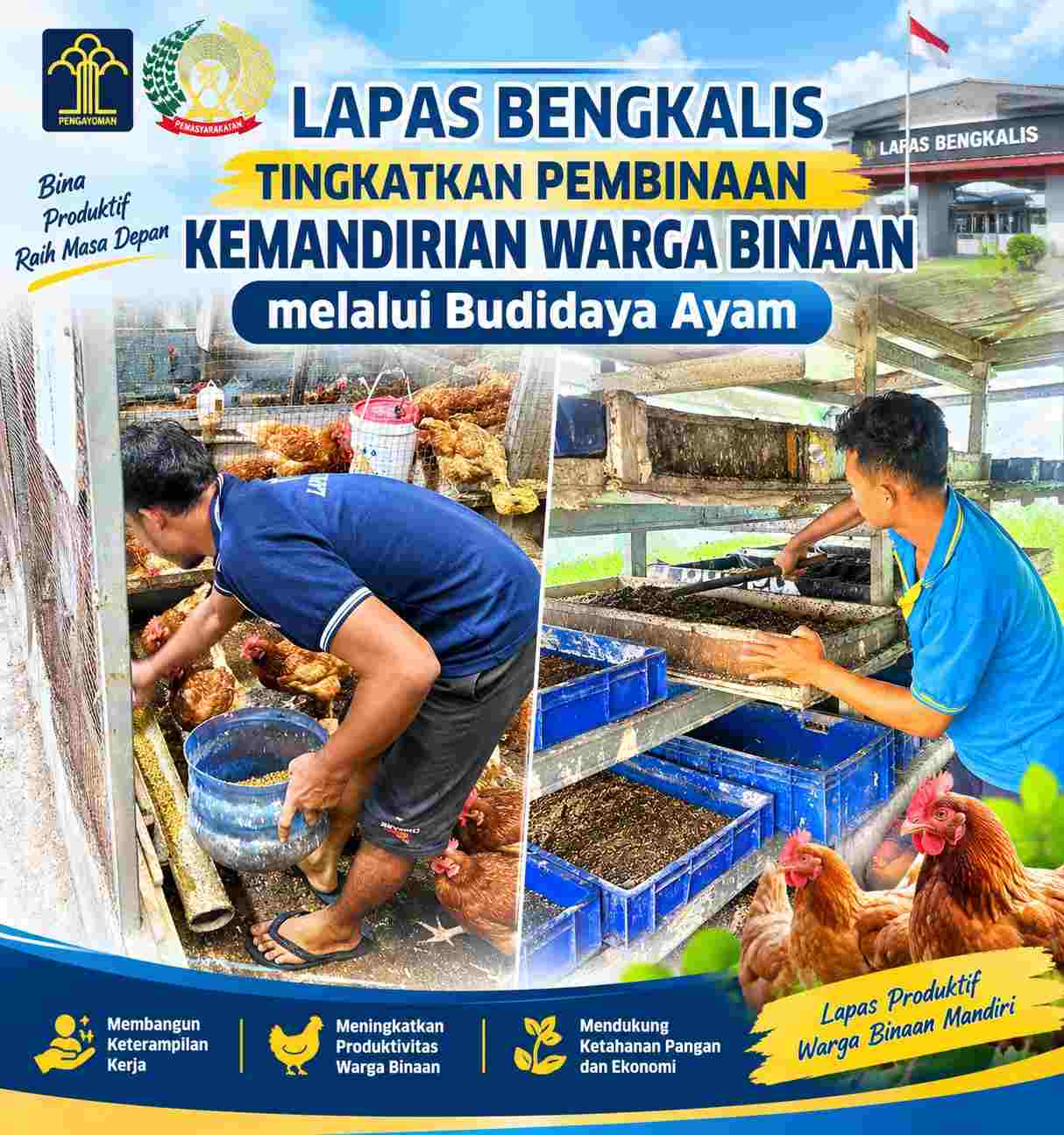Lapas Bengkalis Tingkatkan Pembinaan Kemandirian Warga Binaan melalui Budidaya Ayam