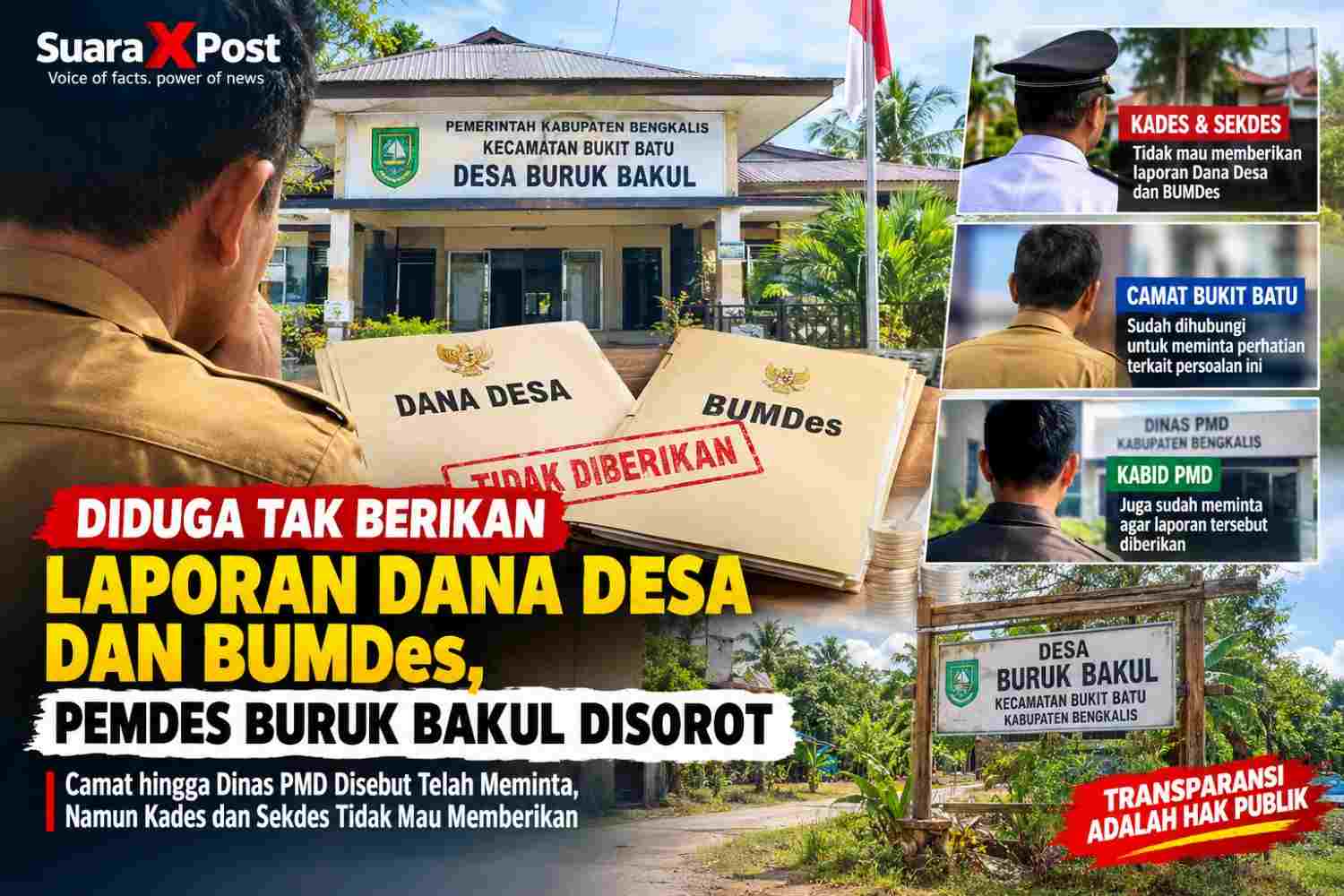 Diduga Tak Berikan Laporan Dana Desa dan BUMDes, Pemdes Buruk Bakul Disorot: Camat hingga Dinas PMD Disebut Telah Meminta