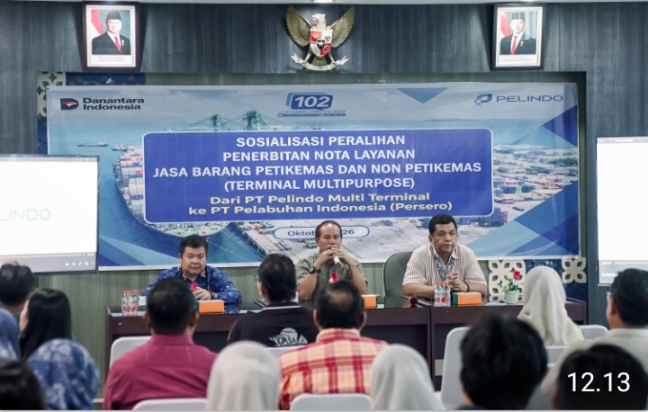 Pelindo Dumai Sosialisasikan Peralihan Penerbitan Nota Layanan Barang Kepada Pengguna Jasa.