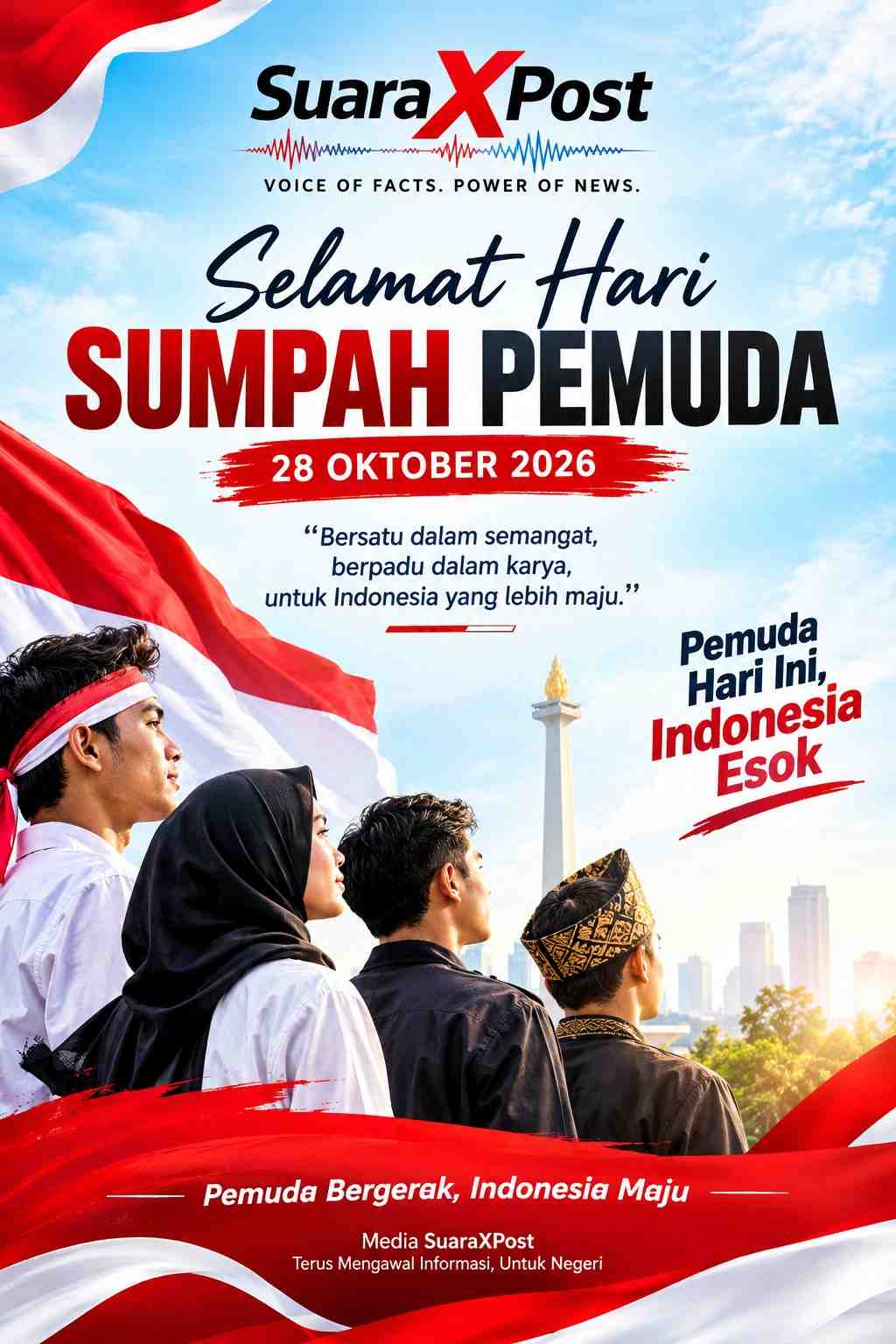 CEO SuaraXPost Sampaikan Ucapan Selamat Hari Sumpah Pemuda 2026, Ajak Generasi Muda Perkuat Persatuan